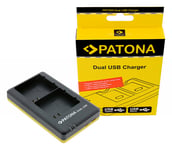 Patona Dual USB Lader for Arlo A-7A A-14 Pro 3 Pro 4 FB-1001 2GB VML2030 Ultra 2 inklusiv 150601715 (Kan sendes i brev)