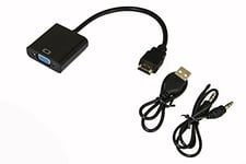 LINK lkadat13 Adaptateur HDMI mâle à VGA Femelle avec Audio 3,5 mm et Alimentation USB