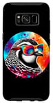Coque pour Galaxy S8 Lunettes de soleil Cool Tie Dye Ptarmigan Oiseau Illustration Art