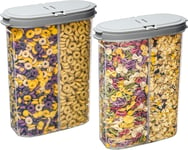 Deli Kitchen Cereal Storage Containers 2-in-1 Box, Set of 2Pcs, Plastic Food St