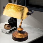 Etc-shop - Lampe de table lampe de table lampe d'appoint lampe de banquier lampe de lecture, métal couleur rouille, feuille d'or, 1x douille E14,