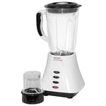 KitchenPerfected 500w 1.5Ltr Table Blender with Mill - 2 Speed Settings - Pulse Setting - 35ml Measuring Cup - Separate Grinder Mill Attachment -Plastic Jug - Ivory White - E5012WI