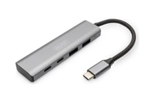 DIGITUS - hub - USB-C, 4 port - 4 porte