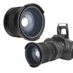 58MM 0.35X Fisheye Super Wide Angle Lens For SLR DSLR Camera Black UK GDS