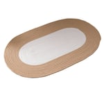 Oval matta i bomull för vardagsrum / sovrum 70x40 cm - Vit/Kaki
