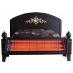 Dimplex Yeominster Radiant Bar Fire, Traditionally Styled Free Standing Electric Fire with Glowing Log Ember Fuel Bed and 1.2kW Heater with 2 heat settings, Black