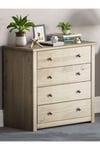 Vida Designs Panama 4 Drawer Bedside Chest of Drawers Bedroom Furniture