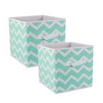 DII Bacs de Rangement Pliables en Tissu pour crèche, Bureau, Maison, Les conteneurs sont conçus pour s'adapter aux organiseurs cubiques Standard, Taille S (2), Turquoise