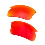 Walleva Fire Red Mr.Shield Polarized Replacement Lenses for Oakley Flak 2.0