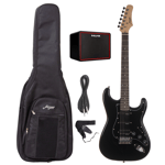 El-gitarpakke Gitar, forsterker, bag, reim og kabel