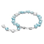 Swarovski armbånd Gema bracelet Mixed cuts, Blue, Rhodium plated - 5666018