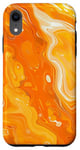 Coque pour iPhone XR Art Coloré À Motif Marbré Orange
