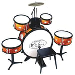 Bontempi | BeatFusion Pro: Premium Drum with Powerful Bass Drum and Complete Percussion Set, Orange, 700 x 400 x 800 mm