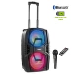 Portable PA Speaker System, LED Lights, Bluetooth & Microphone - Fenton FT208LED