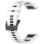 Silikone armbånd til Garmin Fenix ​​​​7X / Fenix ​​​​7X Pro 26 mm - Hvid/Sort