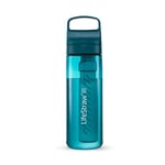 LifeStraw Go Series — BPA-Free Water Filter Bottle for Travel and Everyday Use Removes Bacteria, Parasites and Microplastics, Improves Taste, 22oz Laguna Teal