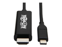 Tripp Lite USB C to HDMI Adapter Cable USB 3.1 Gen 1 4K M/M USB-C Black 6ft - Kabel för video / ljud - 24 pin USB-C hane vändbar till HDMI hane - 1.8