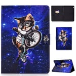 Succtop Huawei Mediapad T5 10.1 Inch PU Leather Case Wallet Flip Stand Cover Magnetic Tablet Protective Case with Card Slot and Anti-Slip Belt For Huawei Mediapad T5 10 10.1″ Space Cat