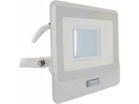 V-Tac Strålkastare 30W Samsung Chip Led-Projektor Rörelsesensor Vit Kabel 1M Vt-138S-1 6400K 2340Lm 5 Års Garanti
