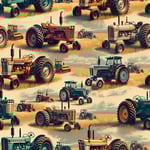 By Ernst Gammeltraktor på fältet - Trikåtyg