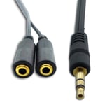 Capida Audio 3.5mm (han) till 2x (hon) splitter adapter kabel - Svart