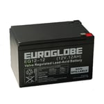 12V Euroglobe EG12-12 F2 AGM Batteri 12Ah 151 x 98 x 97 mm
