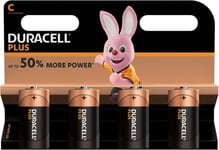 Duracell Plus C LR14 Batteri, 4 stk