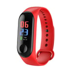 Motion tracker M3 Smart Sport Bracelet Wristband Blood Pressure Heart Rate Monitor Pedometer Smart Watch Women men kids Fitness Tracker (Color : M3 Smart Watch Red)