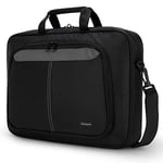 Targus Laptop Bag for 15.6" Laptops, Computer Bag Carrying Case for Devices Up To 15.6", Slim Laptop Bag for Women or Messenger Bag for Men, Notary Bag or Laptop Case, Black (TBT240US)