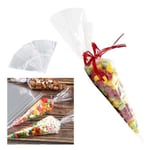 100-Pack Cellofanstrutar - Cellofanpåsar - Cellofan Strutar Transparent