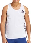 adidas Mens Adizero Promo Running Vest Jogging Lightweight Breathable - White