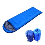 HKIASQ Sleeping Bag Single Person 3 Season Adult Child Extra-Large Envelope Style Easy to Carry Lightweight & Waterproof & Warm for Camping & Outdoors,Blue