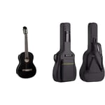 Yamaha C40II Full Size Classical Concert Guitar – Black & CAHAYA 40 41 Inch Acoustic Guitar Bag Waterproof Guitar Case Gig Bag 8MM Padding with Back Hanger Loop- Black Soft Case, CY0152