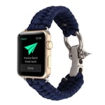le Watch Series 4 44mm braided rope watch strap - Dark Blue