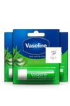 3x Vaseline Stick Green Aloe Vera Lip Therapy Balm 4.8g