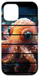Coque pour iPhone 15 Pro Rétro mignon orange bébé pieuvre, Deep Sea Kraken Anime Art #2