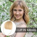 Clip-on lugg, äkta hårförlängningar - Fransk lugg, falsk lugg | Naturliga hårförlängningar för flickor och kvinnor Guld