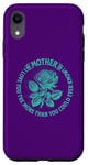 Coque pour iPhone XR Rose élégante avec citation inspirante « Mother Love » Violet