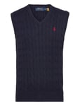 Cable-Knit Cotton Sweater Vest Tops Knitwear Knitted Vests Navy Polo Ralph Lauren