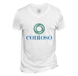 T-Shirt Homme Col V Contoso Geek Ordinateur Informaticien