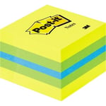 Post-it Bloc cube de notes adhésives 2051-L 51 mm x 40 mm bleu, citron vert, jaune citron 400 feuille(s) - bleu, citron vert, jaune citron