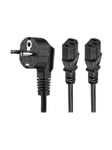 StarTech.com C13 Power Cord - Schuko to 2x C13 - Y Splitter Power Cable - power cable - 2 m