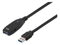 DELTACO aktiivinen USB 3.0-jatkokaapeli, Typ A ur - na, 2m, must