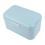 (Blue)Solid Color Retro Metal Bread Bin Box Large Capacity Kitchen Storage UK