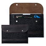 MacBook Air M2 Sleeve Also Available for MacBook Pro 13 Inch 13.3 14 16" M2 M1 2021 2022 MacBook Air Sleeve Laptop Sleeve Made of Genuine Crazy Horse Leather and Merino Wool Felt - CITYSHEEP