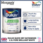 Dulux Paints 2.5 Litre Quick Dry Satinwood Pure Brilliant White