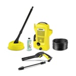 Karcher K2 Universal Home Pressure Washer with Patio Cleaner and Stone Detergent Yellow