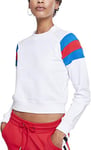Urban Classics Women's Sleeve Stripe Crew Neck Sweatshirt, Multicoloured (White/Bright Blue/Firered 01557), M