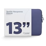 Trunk Neopren Sleeve for MacBook og Bærbar PC 13&quot; med Riflet Design (32 x 22,5 x 2 cm) - Blueberry