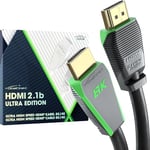 8K HDMI 2.1 Cable, Certified Gamer Edition – 3 m (8K@60Hz, Ultra High Speed/48G for 10K, 8K or ultra fast 144 Hz at 4K, optimal for PS5/Xbox and Gaming PC, Monitor/TV, grey) – CableDirect